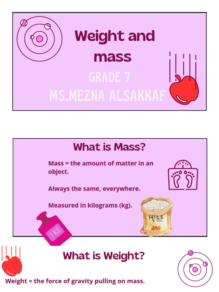Weight and mass grade 7 - 20250920 - 112612 - ٠٠٠٠ | PDF