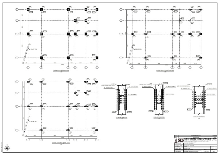 Column Layout Plan for Reception Building | PDF