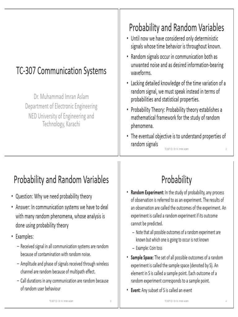 CS - Probability and Random Variables | PDF | Probability Theory ...