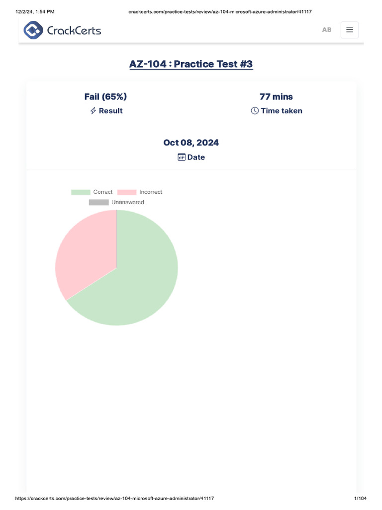 AZ-104 Practice Test Insights | PDF | Microsoft Azure | Virtual Machine