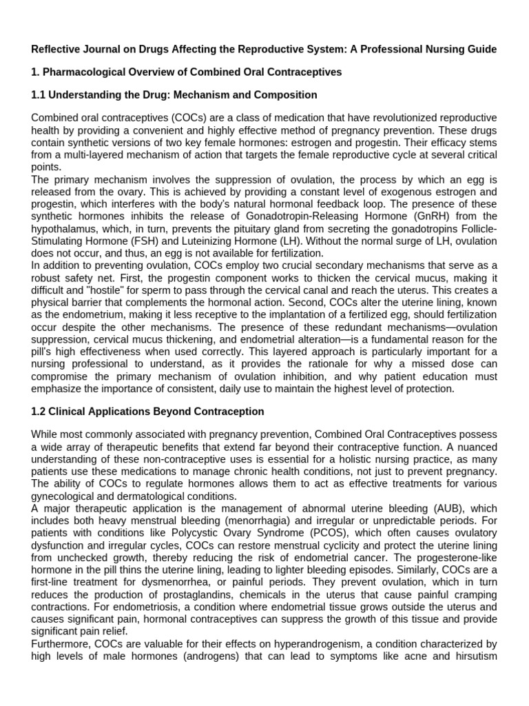 Nursing Guide to Combined Oral Contraceptives | PDF | Combined Oral ...
