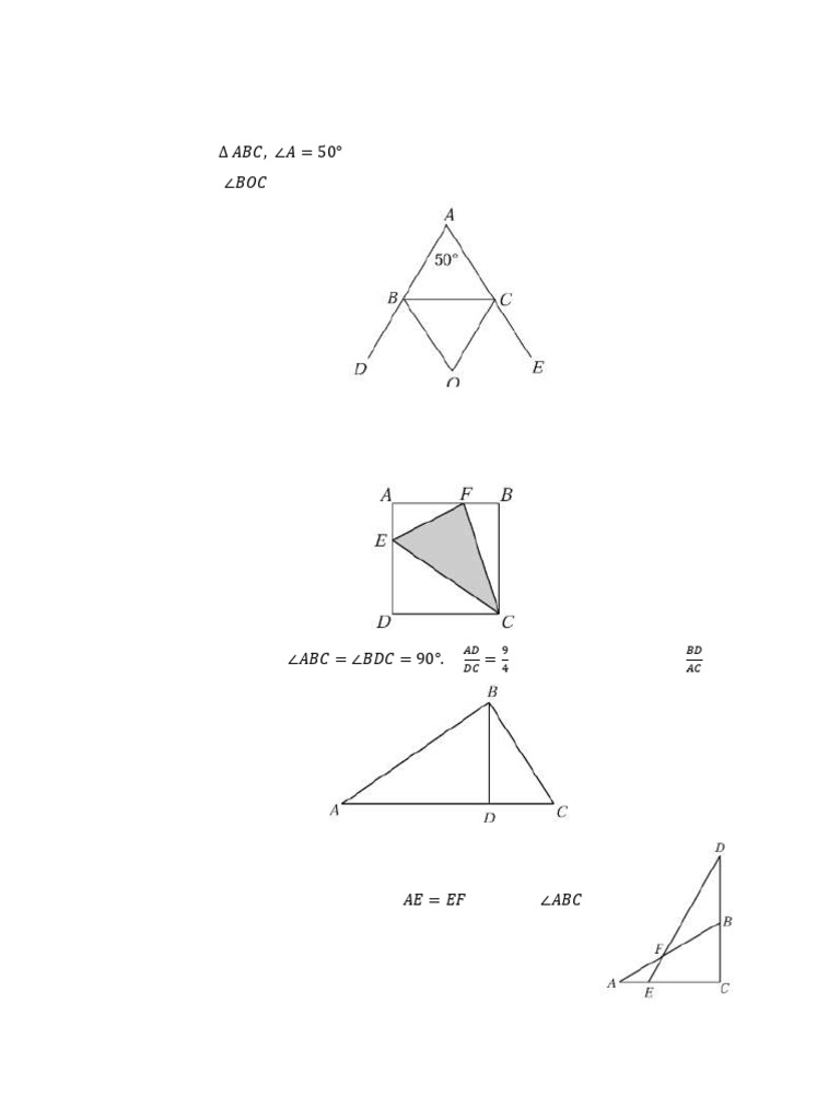 Geometry Problem Set and Solutions | PDF | Area | Triangle