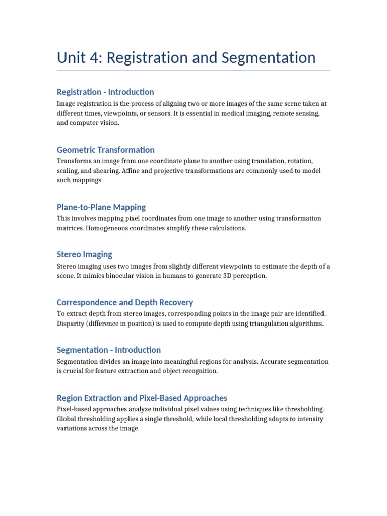 Image Registration and Segmentation Techniques | PDF | Image ...
