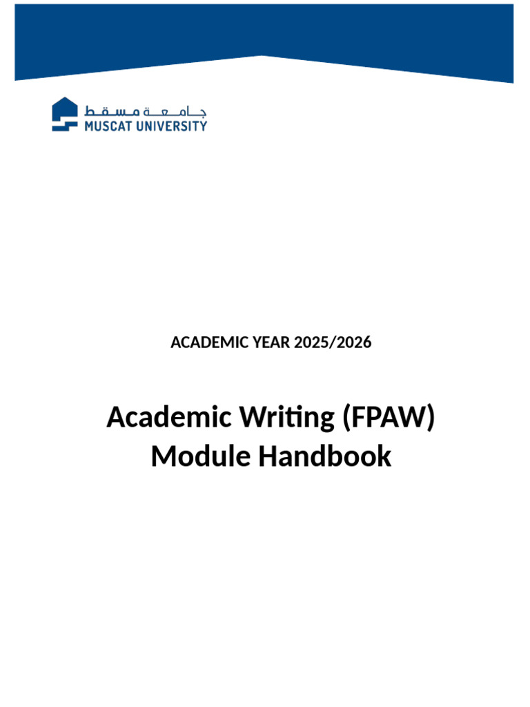 Academic Writing - Module Handbook 25.26 | PDF | Reading Comprehension ...