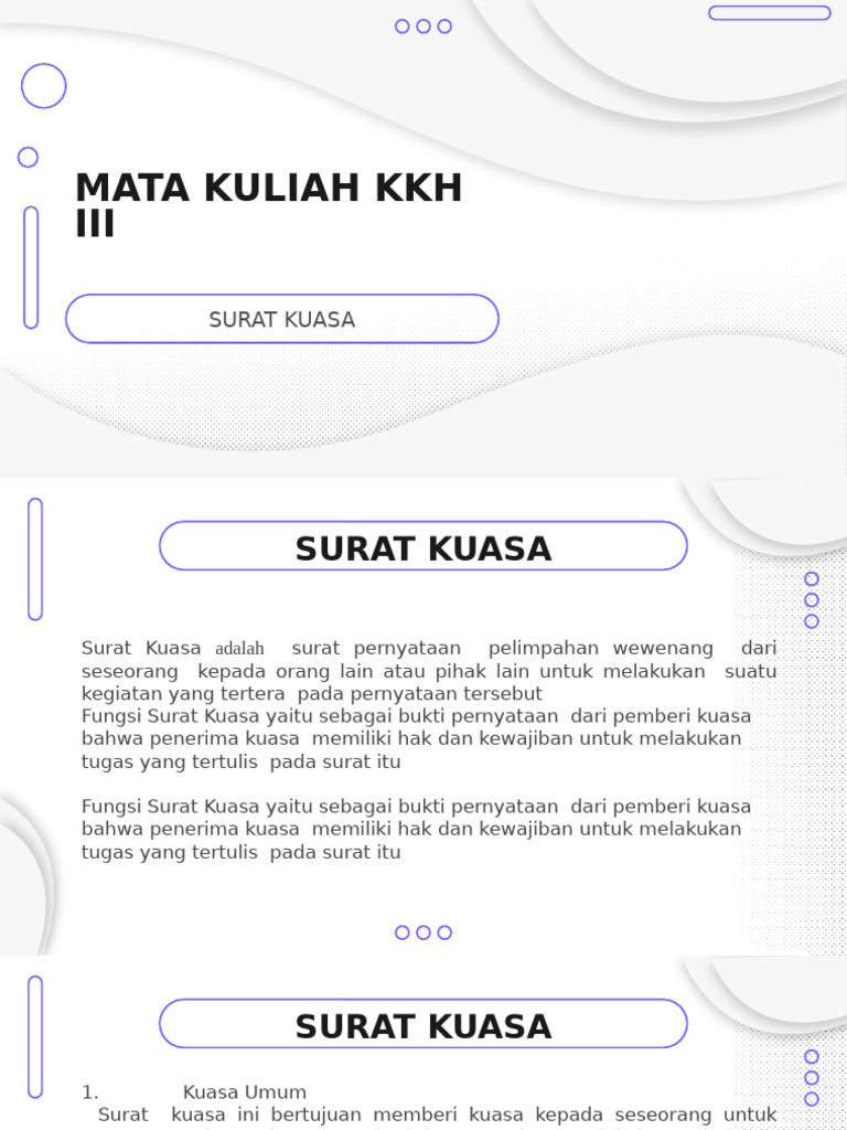 Panduan Lengkap Surat Kuasa Hukum | PDF
