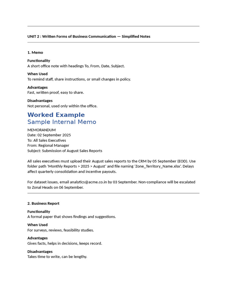 Business Communication Formats Overview | PDF | Memorandum