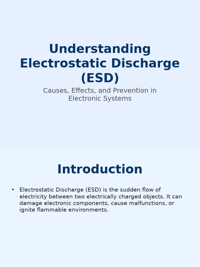 ESD: Causes, Effects, and Prevention | PDF | Electrostatic Discharge ...