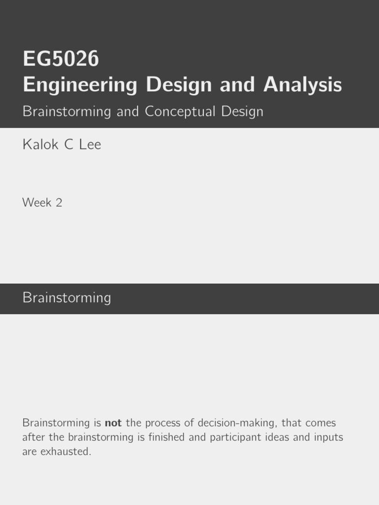 Brainstorming Techniques for Engineers | PDF