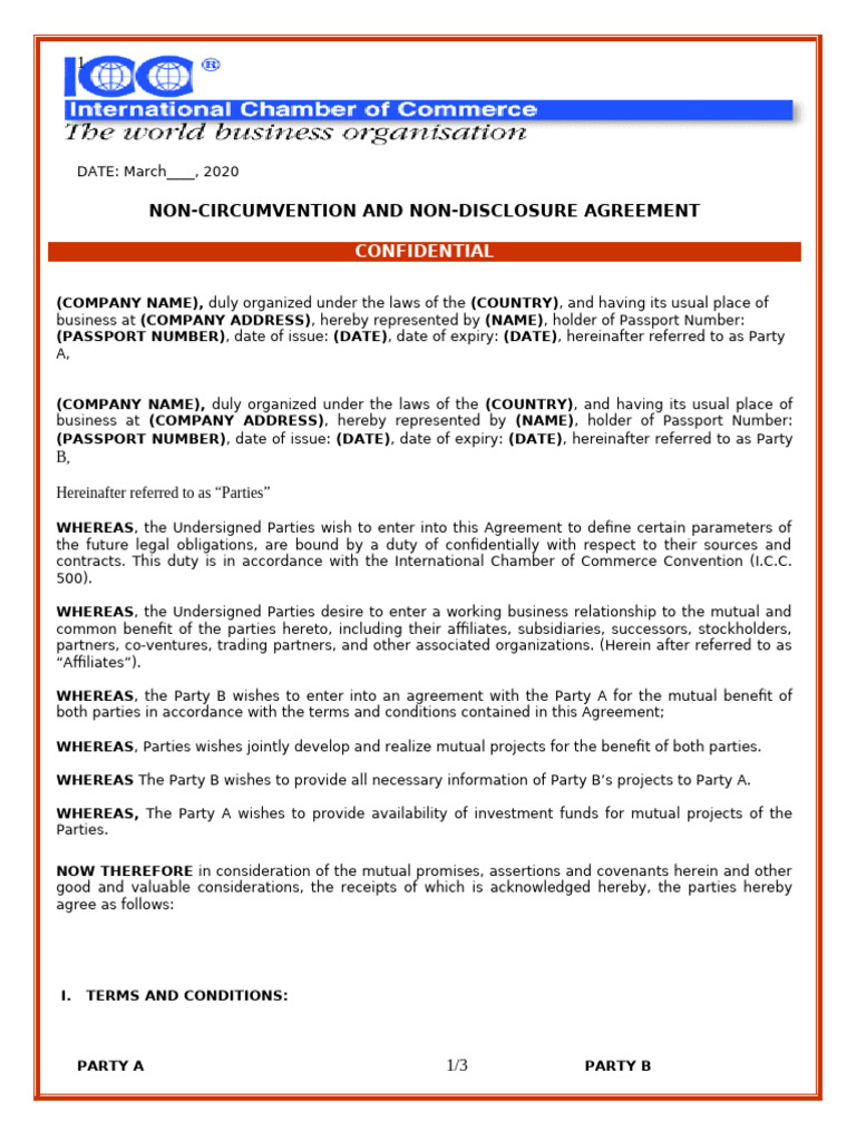 Non-Circumvention & NDA Agreement | PDF | Arbitration | Non Disclosure ...