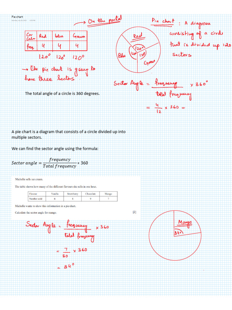 Understanding Pie Chart Angles | PDF