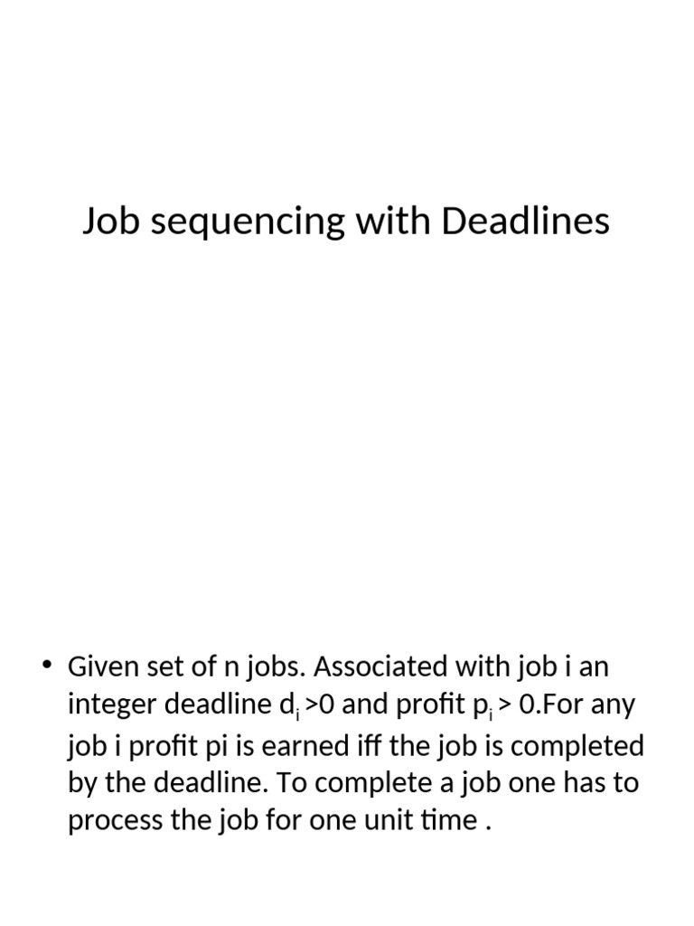 Job Sequencing with Deadlines Explained | PDF