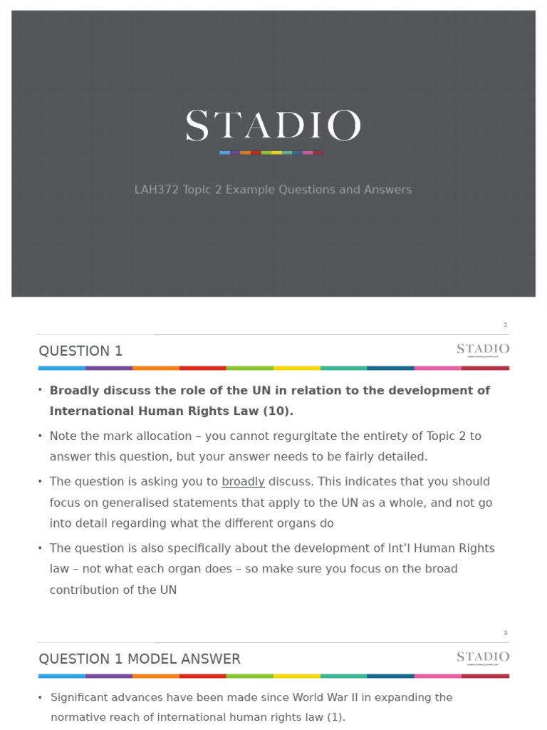 DL LAH372 Topic 2 - Practice Questions | PDF | United Nations Security ...