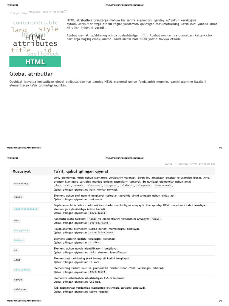 html atributlari