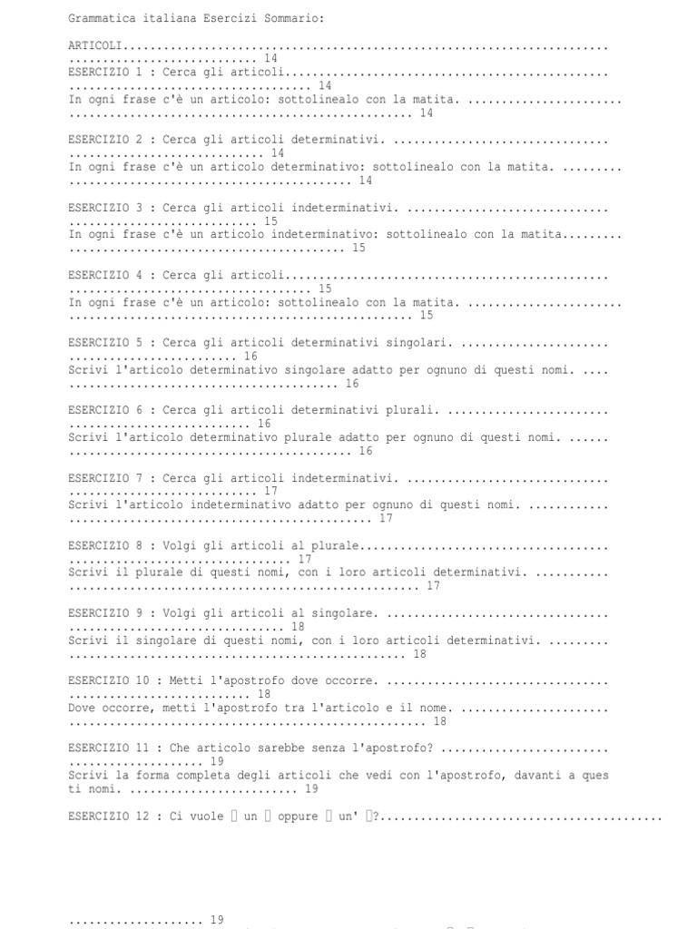 A Italiana Esercizi Word | PDF
