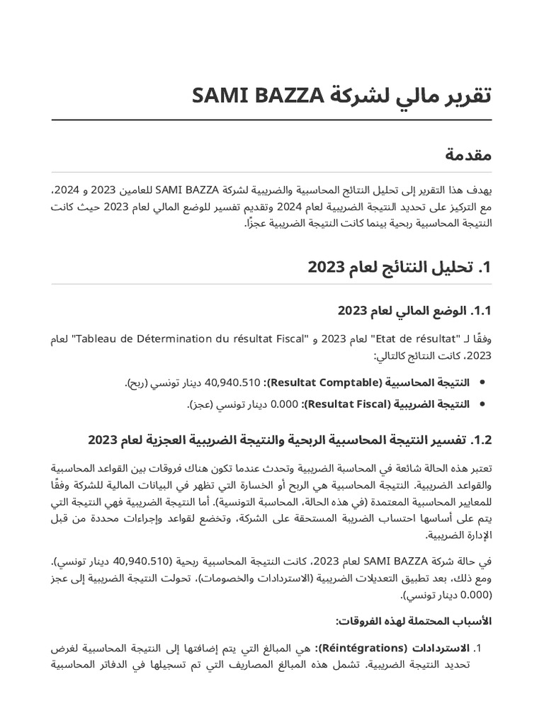 Financial Report SAMI | PDF
