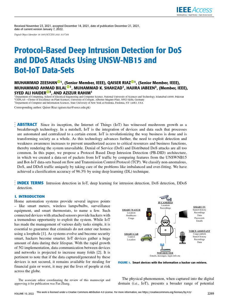 Deep Learning for IoT DoS/DDoS Detection | PDF | Denial Of Service ...