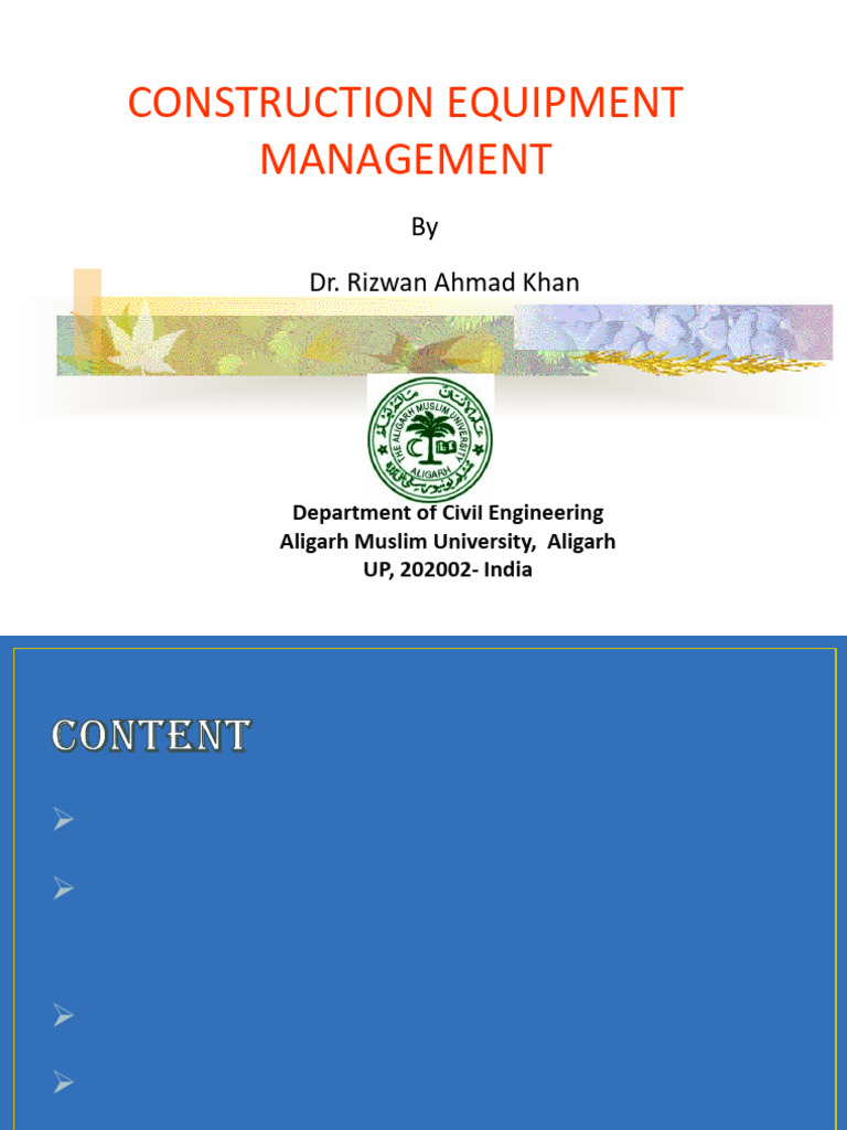 Construction Equipment Management Guide | PDF | Depreciation | Crane ...