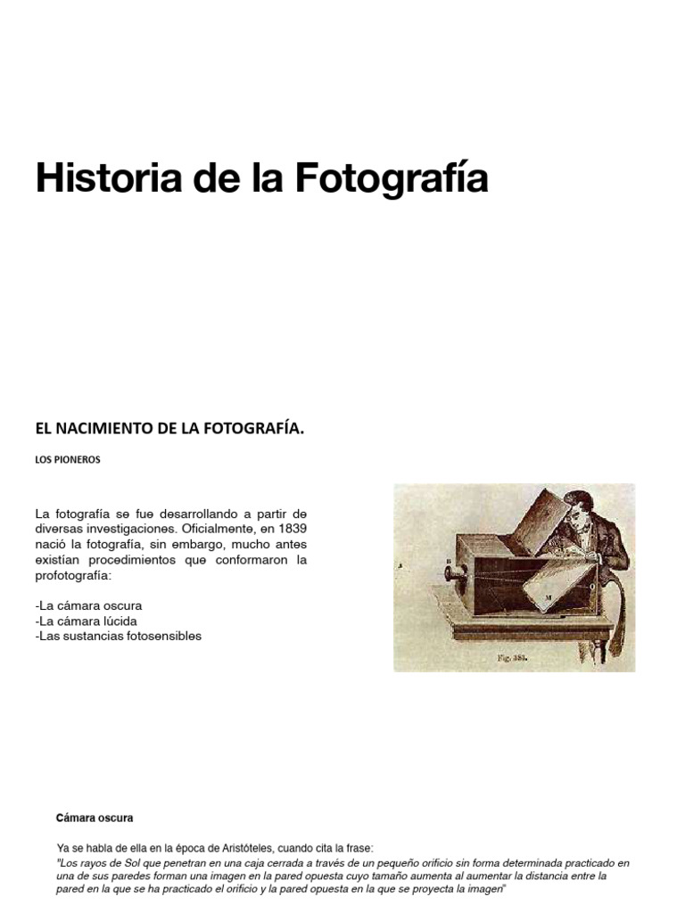 Historia y evolución de la fotografía | PDF | Imagen | Tecnicas artisticas