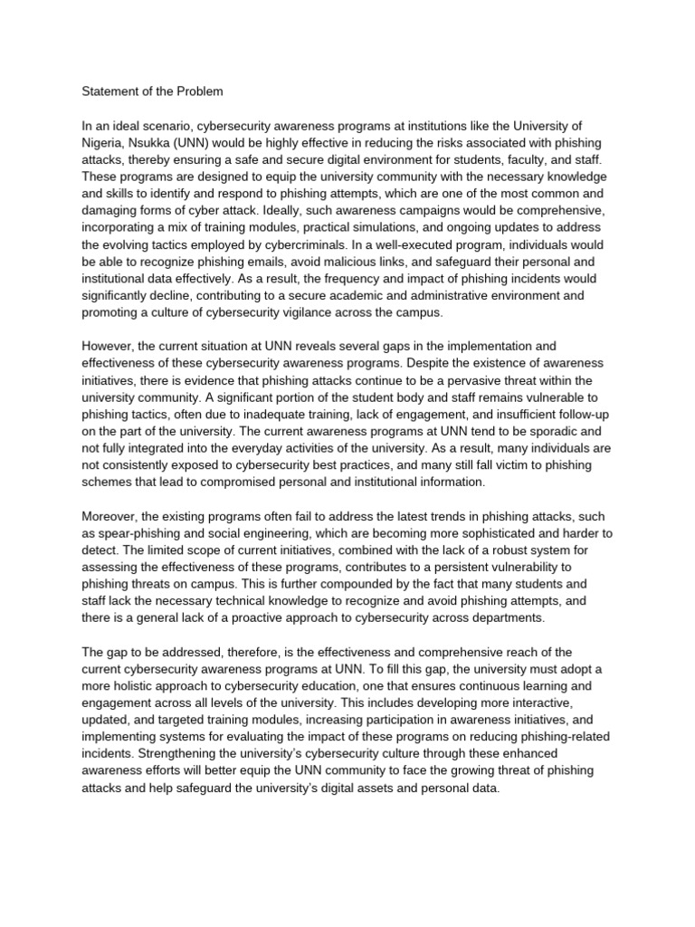 New Statement of Problem | PDF | Computer Security | Security