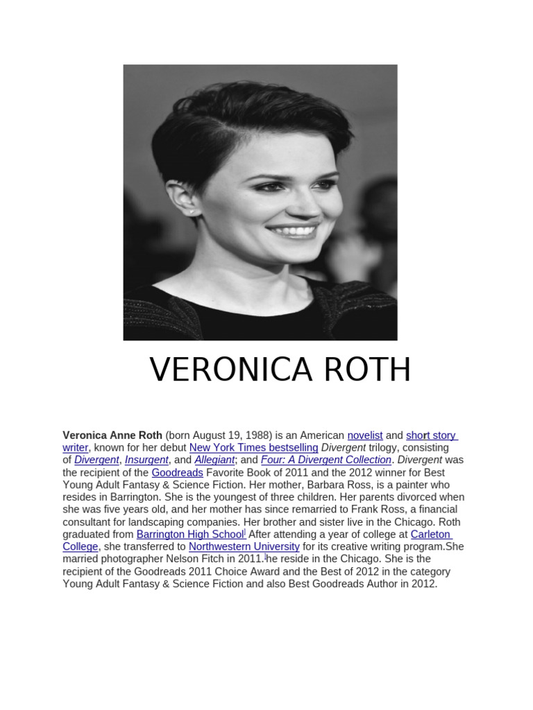 Veronica Roth: Author of Divergent | PDF