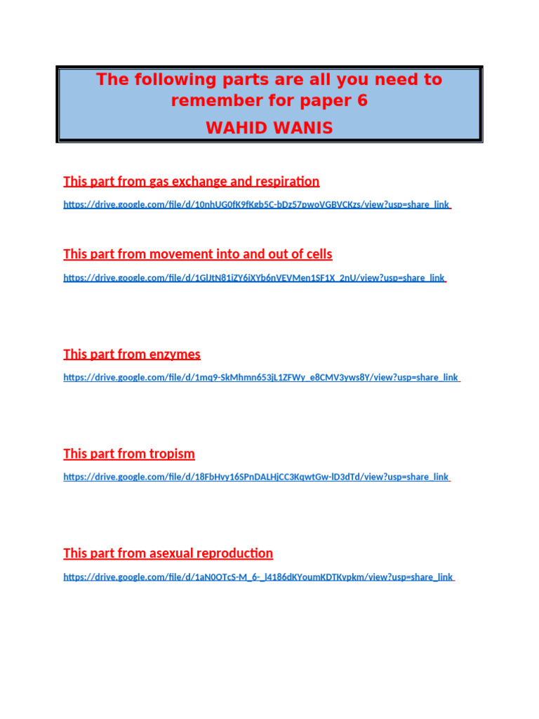 All What You Need To Remember For Paper 6 | PDF