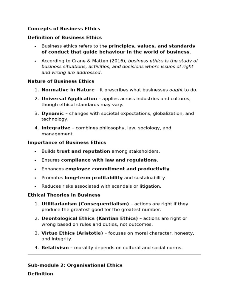 Understanding Business Ethics Concepts | PDF | Business Ethics | Business