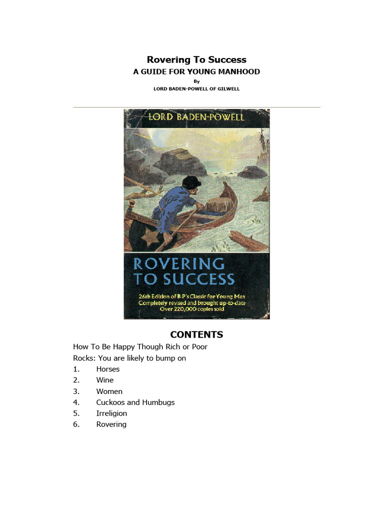 Rovering to Success: A Young Man's Guide | PDF | Mountaineering | Happiness