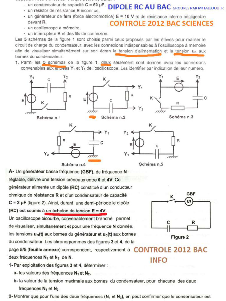 Dipole RC Au Bac Groupes Par MR Jallouli.r - Compressed | PDF