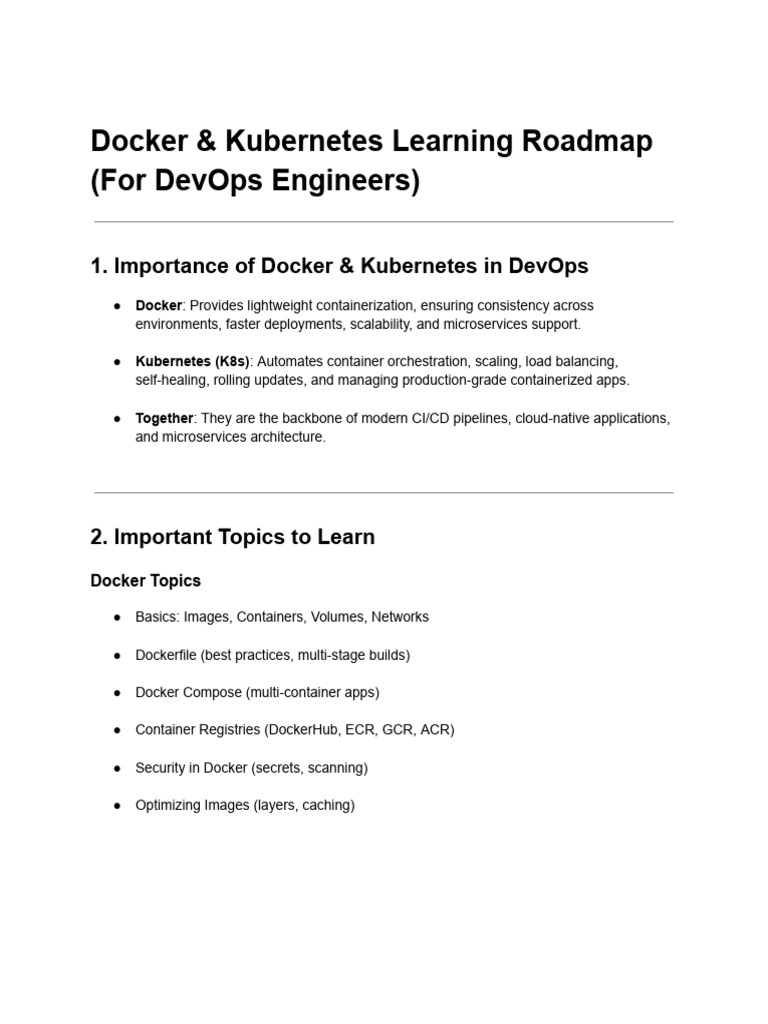 Docker & Kubernetes Learning Guide | PDF | Operating System Technology ...