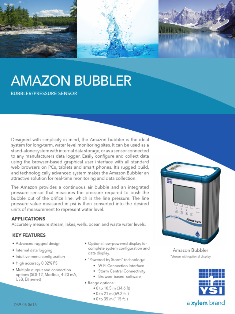 Amazon Bubbler Pressure Sensor Overview | PDF | Web Application | Pressure