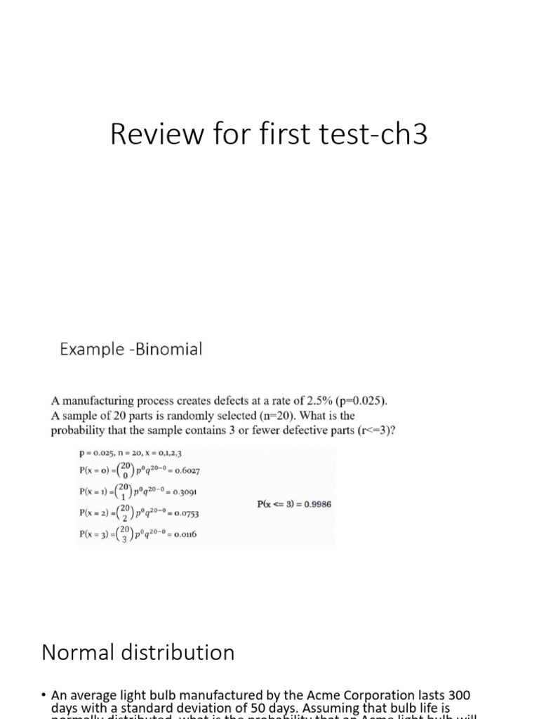 Normal Distribution Probability Examples | PDF