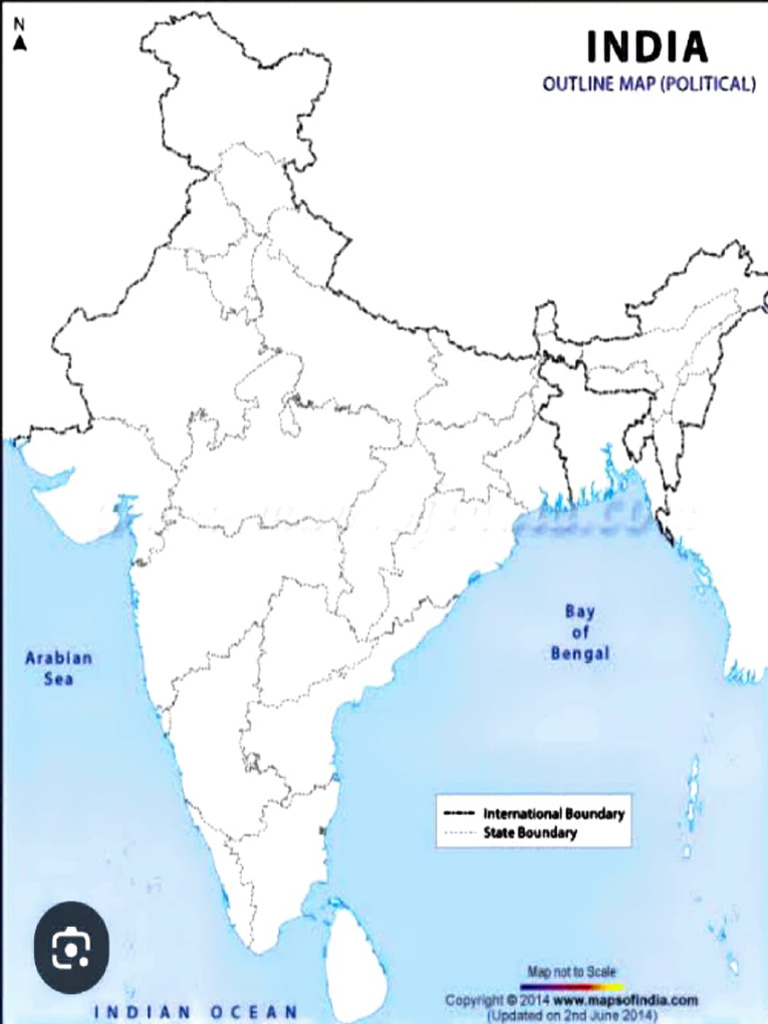 Political Outline Map of India | PDF