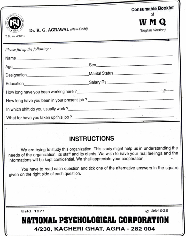 Employee Job Satisfaction Survey Form | PDF | Psychology | Social ...