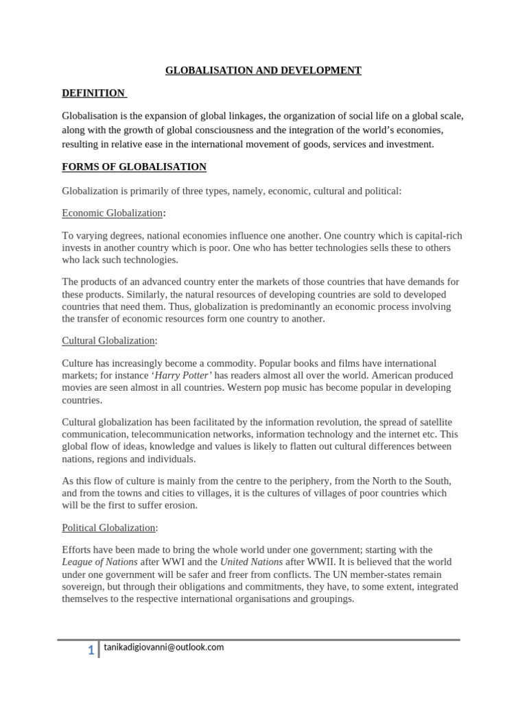 Understanding Globalisation's Impact | PDF | Globalization ...
