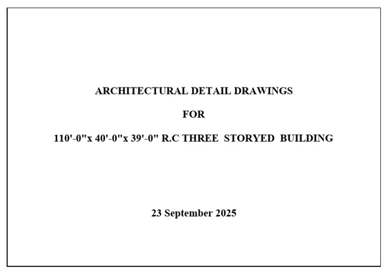 Architectural Detail Drawings FOR 110'-0
