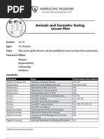 Animals and Cosmetics Testing Lesson Plan