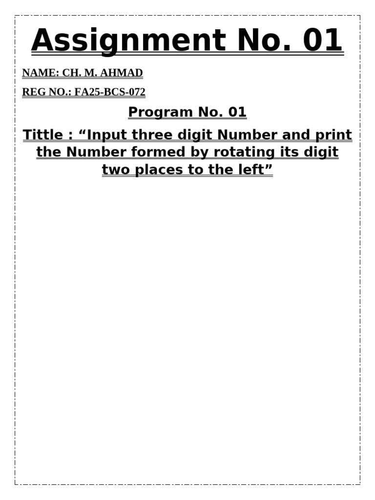 Assignment 01 | PDF