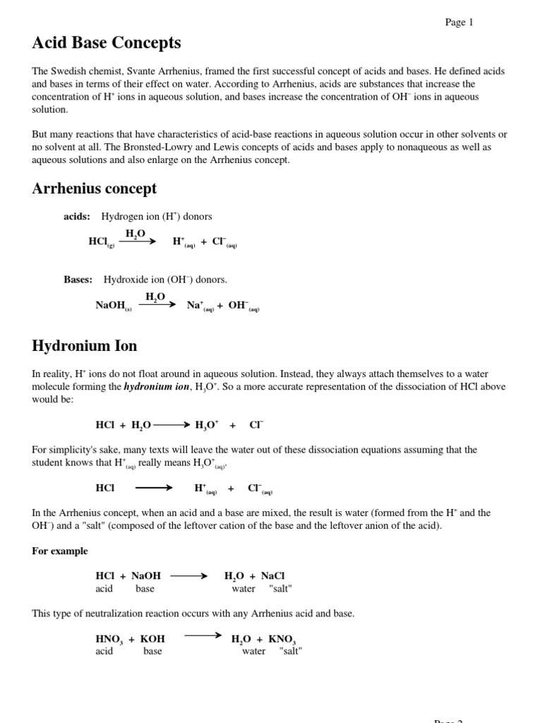 Acid-Base Chemistry Basics | PDF | Acid | Ph