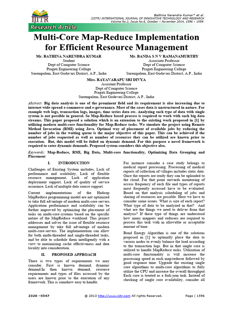 Optimizing Map-Reduce for Big Data | PDF | Map Reduce | Information ...