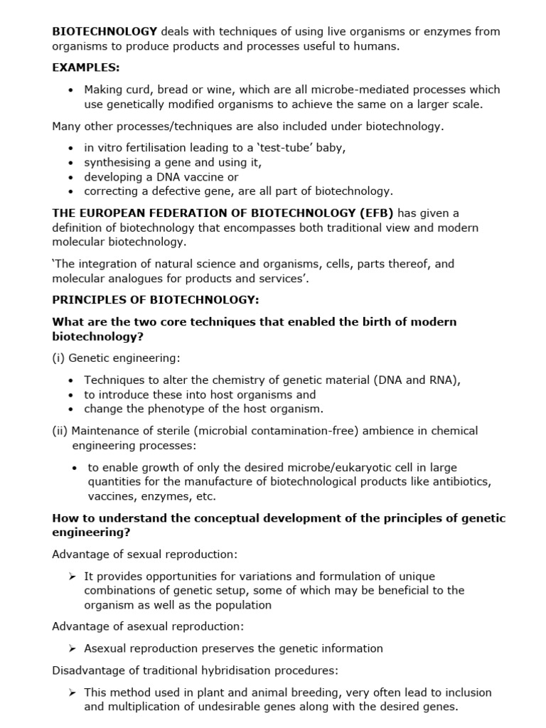 Biotechnology Principles | PDF | Molecular Cloning | Restriction Enzyme