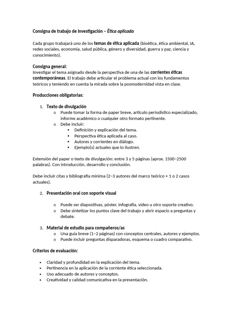 Consignas TP FINAL | PDF