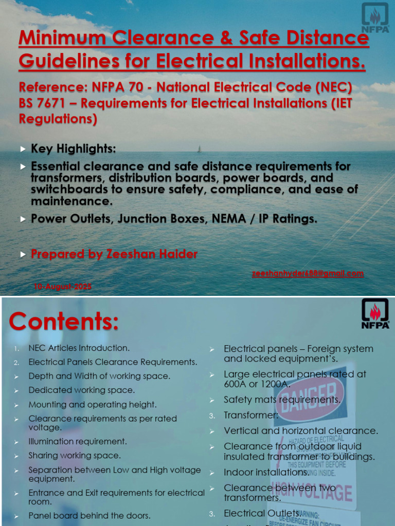 NEC Clearance Guidelines for Electrical Panels | PDF | Transformer ...