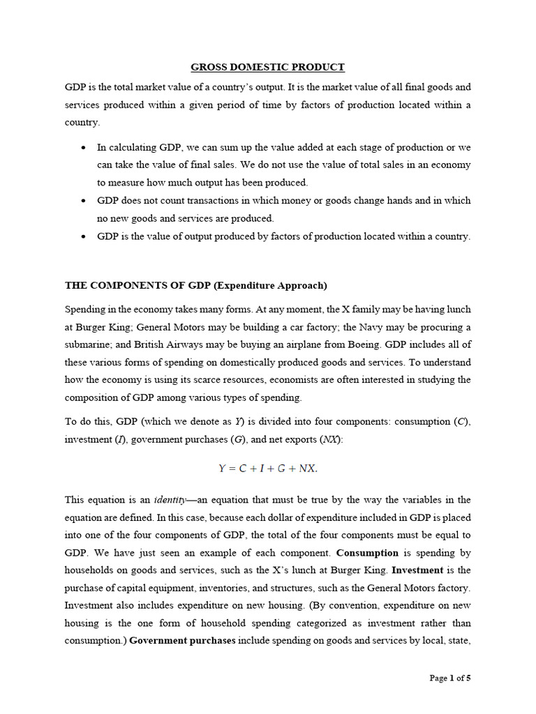 Understanding Gross Domestic Product (GDP) | PDF | Gross Domestic ...
