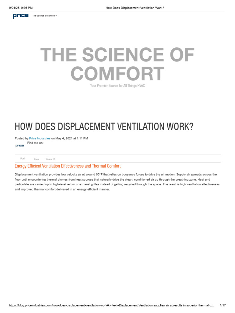 How Does Displacement Ventilation Work | PDF | Ventilation ...