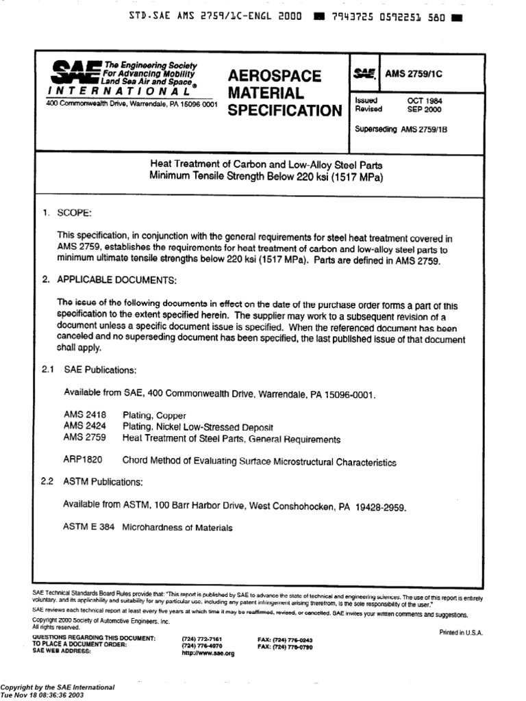 AMS 2759/1 Overview and Guidelines | PDF