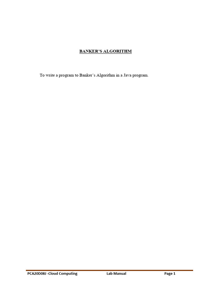 Java Implementation of Banker’s Algorithm | PDF | Cloud Computing ...