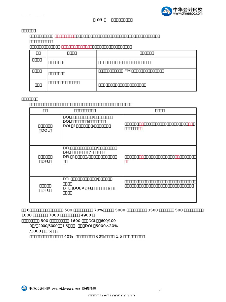 0303第03讲杠杆效应、资本结构Create | PDF