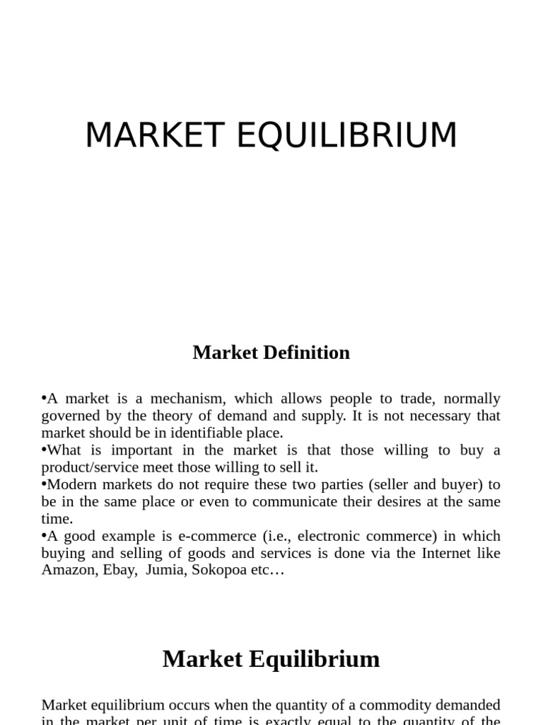 Understanding Market Equilibrium Dynamics | PDF | Economic Surplus ...