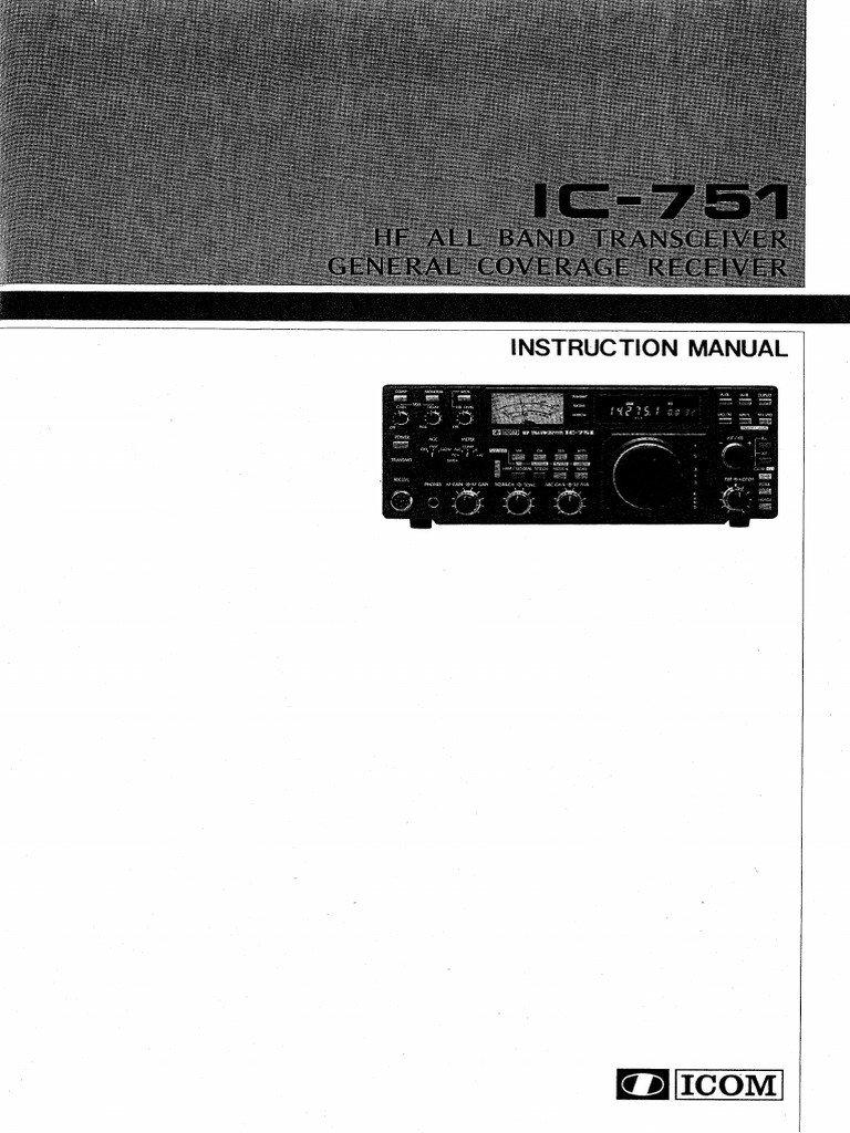 IC-751 - User Manual | PDF