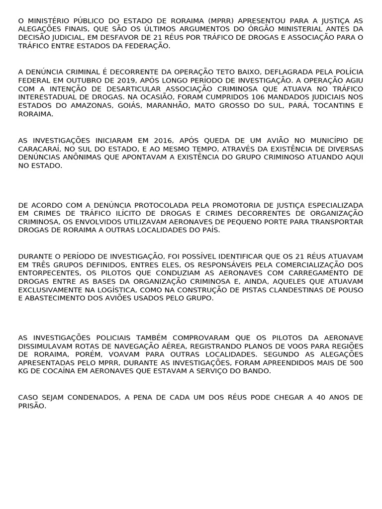 O Ministério Público Do Estado de Roraima | PDF